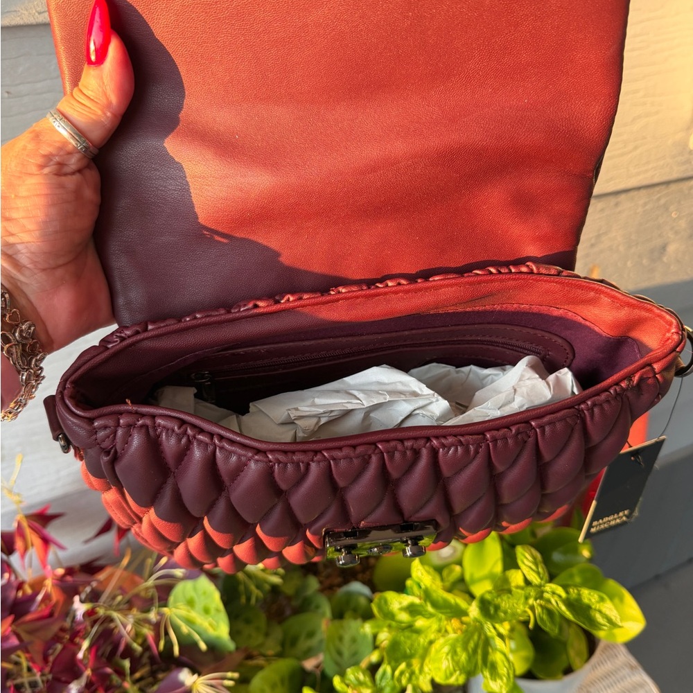 BADGLEY MISCHKA Maroon Quilted Crossbody Bag - Picture 10 of 16